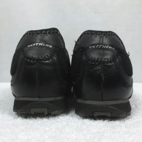 Skechers Shoes Black Striped Leather Textile Slip-ins Casual Sneakers Size 8.5 - Picture 6 of 10